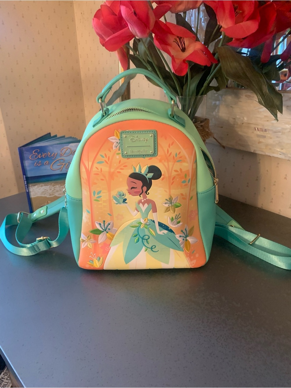 DISNEY, NEW WITH NO TAG, LOUNGEFLY, mini backpack, THE PRINCESS and THE FROG.
